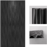 Art3d Black Large PVC 3D Textured Wavy Wall Panels Decorative,Pack of 6 Tiles