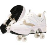 CHSSIH Retractable Shoes with Wheels | Pop-Out High Roller Skating Shoes That Turn Into Sneaker Skates