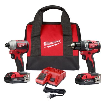 M18 18V Lithium-Ion Brushless Cordless Compact Drill/Impact Combo Kit (2-Tool) W/ (2) 2.0Ah Batteries,Charger & Bag 2892-22CT