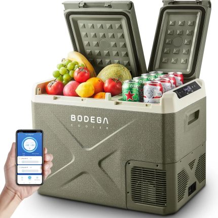 BODEGACOOLER Car Refrigerator,Car Fridge Dual Zone for Outdoor Camping Travel Vehicles Home Use