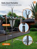 Addlon 4 Pack String Light Poles Pro,Aluminum Waterproof Harder 9FT Light Poles