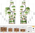 BACEKOLL Plant Stand Indoor with Grow Light,8 Tiered Tall Plant Stands