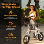 Jasion EB3 Electric Bike Adults 21mph,500W Peak Motor,270Wh Battery,Rear Suspension,3 Levels Assist,14" Folding Ebike for Adults and Teens,Complies to UL2849