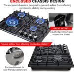 FORIMO Gas Cooktop 22Inch,Built in Gas Cooktop 4 Burners Stainless Steel Stove