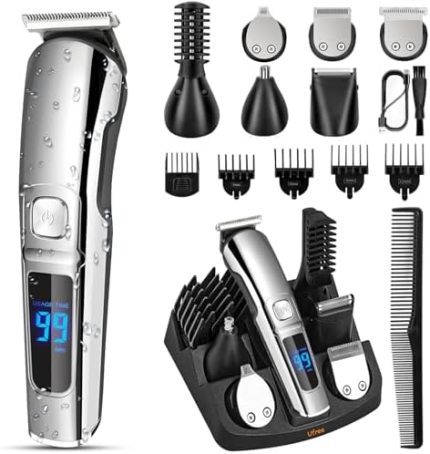 Ufree Beard Trimmer for Men,Waterproof Electric Razor for Nose,Body,Face and Mustache,Cordless Hair Clippers Shavers for Men Grooming Kit,Gifts for Men Husband Father