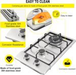 Forimo 12 Inch Stainless Steel Gas Stove Top Dual Fuel Easy to Clean