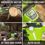 Greenworks 40V 16" Brushless Cordless Chainsaw For Tree Felling,Limbing,Pruning