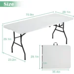 Niamvelo 6ft folding table portable plastic indoor outdoor camping dining table