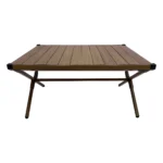 Ozark Trail Aluminum Roll-Top Camping Table, Dark Brown