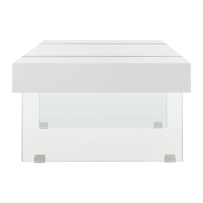 SAFAVIEH Jacob Rectangular Glass Leg Modern Coffee Table, White