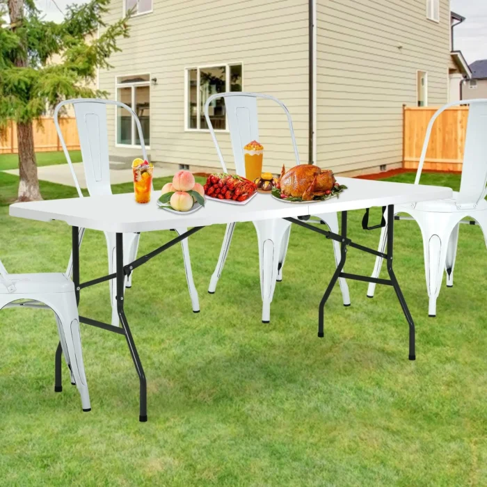Niamvelo 6ft folding table portable plastic indoor outdoor camping dining table