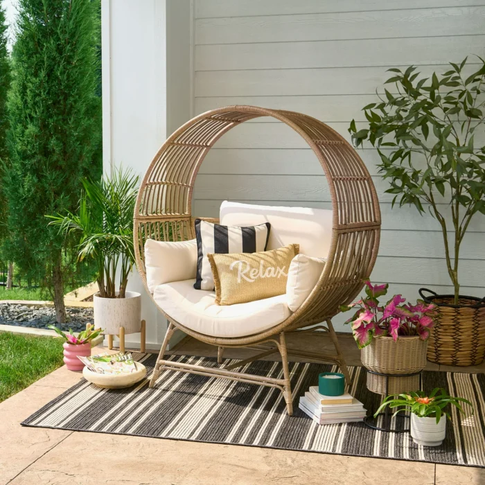 Better Homes Gardens Bellamy Round Wicker Outdoor Egg Chair Beige d760ba77 8602 4b49 bfa2 2277a0602aa4.18557eefc0fc9ccb9f8a321646d417bf