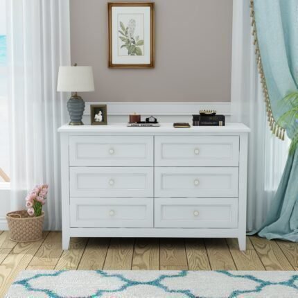 Birch Solid Wood Dresser Double Chest of 6 Drawers Bedroom Storage White Painted Finish c7c5ed31 d3af 42f2 adc7 42d9783458ce.c7c156da10c7f27d6f525a47d8f3689d