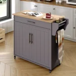 41 Kitchen Storage Island Wooden Rolling Island On Wheels Countertop Mobile Cart Towel Rack Spice Rack Drawers Grey 546a3da4 d1a4 4efb 8113 8a5442d7cad7.e8ccb311e79b311679770ac3962454ec