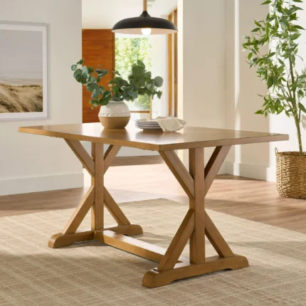 Better Homes Gardens Granary Modern Farmhouse Dining Table Light Honey fc42caf0 dc35 43cf 811c 1c5d9feecab1.c2cd5d09d782c48074fef7fd18d510b6