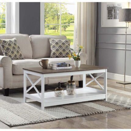 Convenience Concepts Oxford Coffee Table with Shelf Driftwood White 5b5103c4 75e7 466e 99a3 15af70c213ed 1.804db0172af288fde461bc03733dba9d