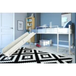 DHP Laurie Junior Twin Metal Loft Bed Off White with Off White Slide 097bacd9 117c 46fc b430 9c618b770836 1.4c5d789b9189db471c661c03aed6a5ae