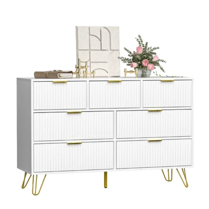 FURNIWAY Dresser for Bedroom White Bedroom Dresser with 7 Drawers Modern Wide Dresser with Gold Pulls e29ea453 fa67 4db8 addd 668bdcda46cf.f65c1e07d6175198fe75cdd8258a0577