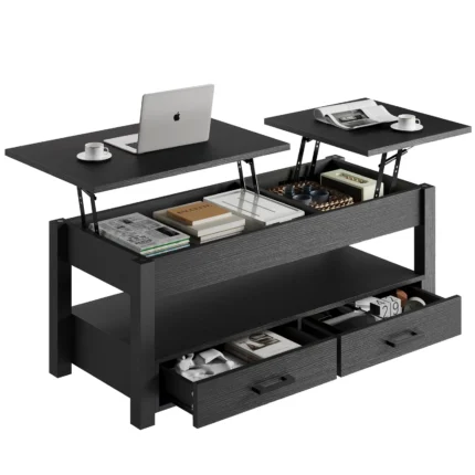 GUNAITO 47 2 Lift Top Coffee Table with Storage 2 Way Lift Coffee Table with 2 Drawers Modern Center Table for Living Room Black 27892b5f b6eb 4c56 81bc 890c443e7bcd.2947d3128bc8d8f1660f2c8111c0b125