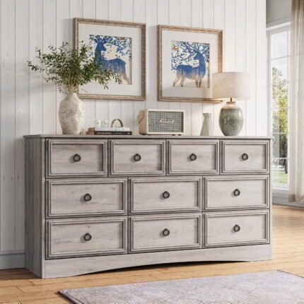 Gray Dresser for Bedroom Modern Farmhouse Wide 10 Drawer Dresser Chest of Drawers for Living Room Entryway and Hallway bfeeec7c 2cce 4cef 9fbc b51a778d9fed.0333f9a82c9b51f30a82fb470b17bbe5