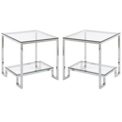 Home Square 19 7 Square Transitional Glass Top End Table in Chrome Set of 2 8add1411 4b0c 46dc a623 3cadd126b774.ba5e4fda08c897d7678c53993b13def5