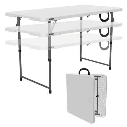 Lifetime 4 Foot Fold in Half Adjustable Height Table Indoor Outdoor Essential White 80509 4719a114 4482 4260 b670 7d0384ce2213.be1263f95acd32ac7941304988dc4bd8