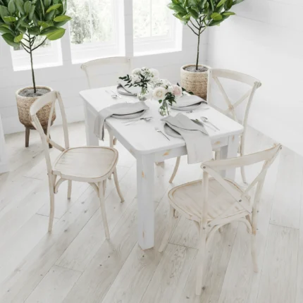 Merrick Lane 46 x 30 Rectangular Antique Rustic White Solid Pine Farm Dining Table 4312d802 aa1c 421f 93c1 276bf1eb73a4.fa4a34bc2d78d5e3210de6486aa3350c