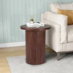 Round Solid Wood End Table Brown Pedestal Side Table Living Room Furniture Accent End Table with Solid Wood Base d1403fc6 aab8 4443 ad38 f135f25eb5c7.868b902a439da6d49d0621a1cfd61dc5