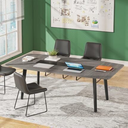 Tribesigns 6FT Conference Table 70 8L x 35 4W x 29 5H inches Boat Shaped Meeting Table 6470628f 2685 4d6c a1c7 3234ccb031de.6ddf5bc16f9a8430b7585807f20c8462