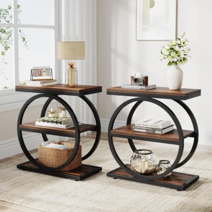 Tribesigns End Table Wood Side Table with Black Metal Frames Narrow End Table with 3 Storage Shelves for Living Room 54dfd758 c358 4a94 84a6 dd04e86c55cc.724e5ca268794444c8ed81bf45c2236a