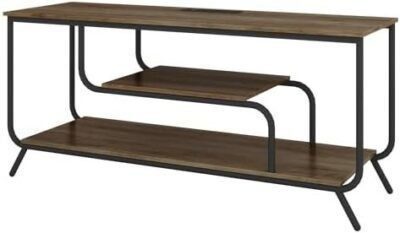 LOPOO Organize Your Media with TV Stand with Power Outlets, LED Lights, & Ample Storage for TVs Up to 55 inches