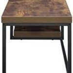 arsehhwe Modern Oak and Black Metal Finish TV Stand with Ample Storage, Accommodates Up to 60 Inch Flat Screen