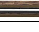 arsehhwe Modern Oak and Black Metal Finish TV Stand with Ample Storage, Accommodates Up to 60 Inch Flat Screen