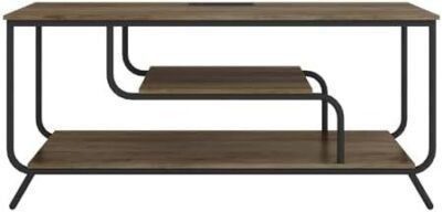 LOPOO Organize Your Media with TV Stand with Power Outlets, LED Lights, & Ample Storage for TVs Up to 55 inches