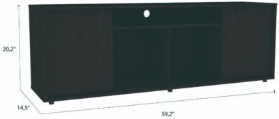 Stylish 2-Piece Living Room Set for Enhanced Decor, Coffee Table & TV Stand, Small Spaces, Black