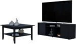 Stylish 2-Piece Living Room Set for Enhanced Decor, Coffee Table & TV Stand, Small Spaces, Black