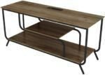 LOPOO Organize Your Media with TV Stand with Power Outlets, LED Lights, & Ample Storage for TVs Up to 55 inches