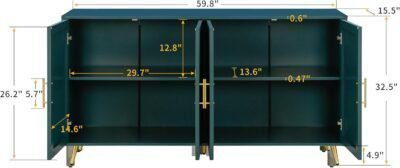 Elegant Wood TV Stand with Storage Cabinet for Stylish Living, Versatile Media Console with Adjustable Shelves