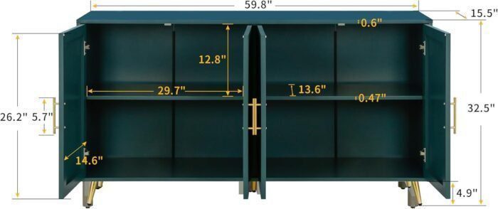 Elegant Wood TV Stand with Storage Cabinet for Stylish Living, Versatile Media Console with Adjustable Shelves