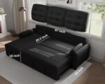 Ucloveria Sectional Sofa Couch, 87&quote; Sleeper Sofa Bed with Reversible Storage Chaise Pull Out Couch