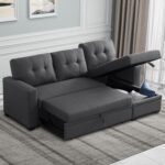 Reversible Sectional Sofa Couch, Sleeper Sofa Bed with Storage Chaise Pull Out Couch