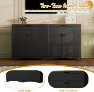 Charming Farmhouse TV Stand for Heartfelt Gatherings, Versatile Storage with Rustic Style