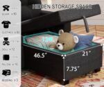 Reversible Sectional Sofa Couch, Sleeper Sofa Bed with Storage Chaise Pull Out Couch