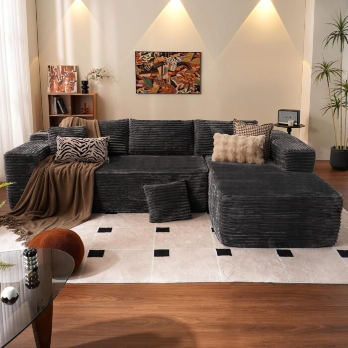 Cloud Sectional Couch with L-Shape Chaise,Modern Modular Sofa with Deep Seat