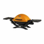 Weber Q 1200 Portable Liquid Propane Gas Grill, Orange, Compact Design with Electronic Ignition