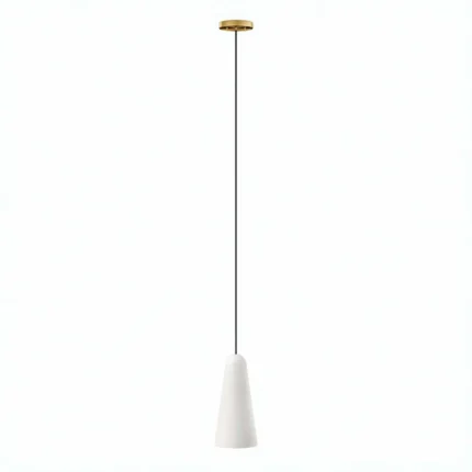 Beacon 1-Light Pendant Light in Opal Satin Brass