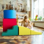 Piece PU Leather Toddler Climbing Toys Indoor,Foam Climbing Blocks for Toddlers 1-3,Soft Play Climbing for Toddlers,Climb and Crawl Foam Playset (PU Waterproof)