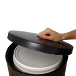 Monkey Movement Black Stainless Steel Floor Stand Wipe Dispenser with Built-in Trash Can
