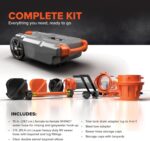 36-Gallon Portable Camper / RV Tote Tank - Features Large Heavy-Duty No-Flat Wheels & Built-In Gate Valve - Removable Steel Tow Adapter,3??RV Sewer Hose & More RV Accessories (39006)