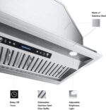 IKTCH Insert Range Hood with 2 Pcs Adjustable Lights and 3 Pcs Baffle Filters